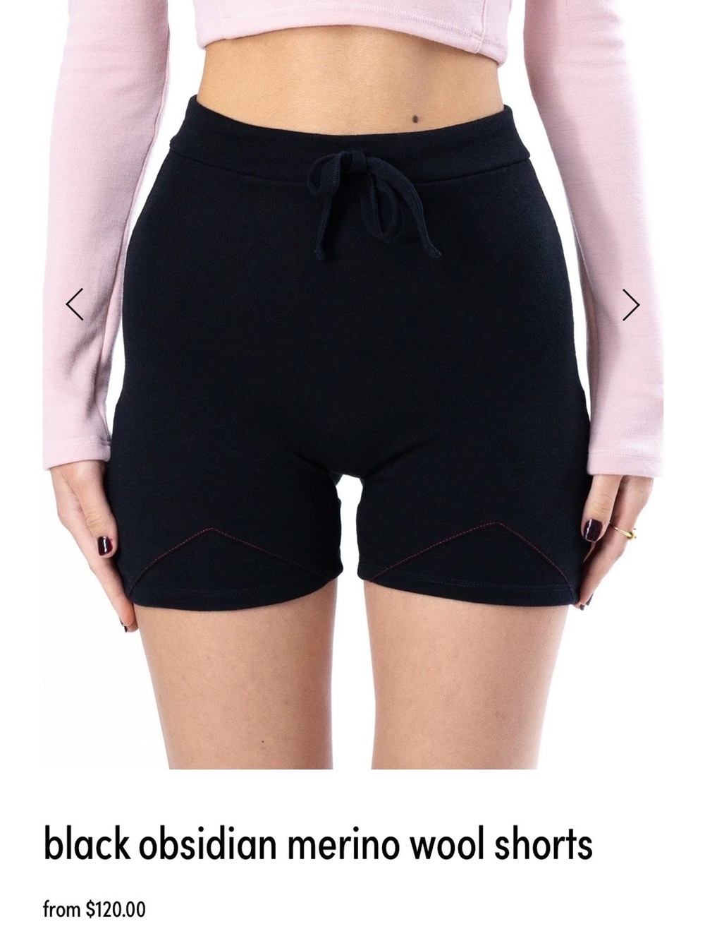 XL Don Kaka Merino Wool Yogi Shorts Black Obsidian Merino Wool Shorts